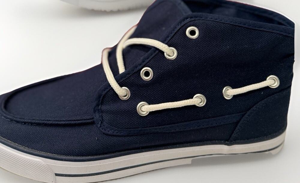 The Limited Boat Shoe Navy Blue Size 7 Canvas Casual Lace Unisex